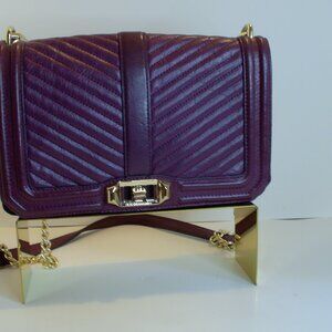 Rebecca Minkoff, Chevron Medium, in a Plum Color with Gold Hardware